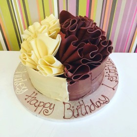 Half-n-Half birthday cakes