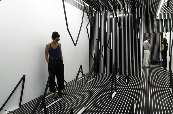 Museum 52, designed by Esther Stocker (2008).Supergraphics – Transforming Space: Graphic Design for Walls, Buildings and Spaces #esther #spaces #transforming #museum #stocker #graphic #design #space #supergraphics #designed #walls #52 #2008 #buildings
