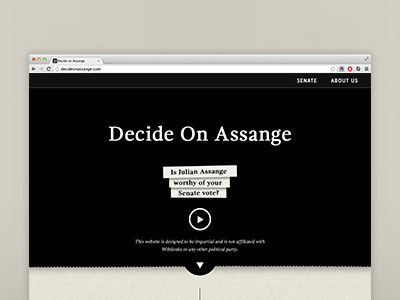 Decide On Assange #ux #design #black #clean #ui #digital #minimal #web