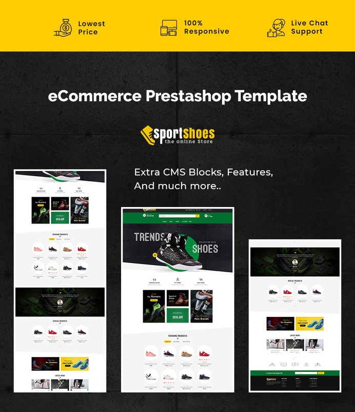 #Sports #Shoes & #Footwear - #Prestashop #Responsive #Theme | #TemplateTrip #eCommerce #Website #Design #Template