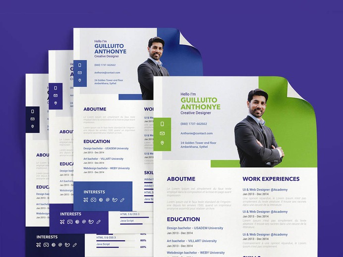 Free Corporate Resume/CV Template with Professional Look
