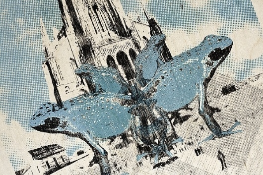 Mathieu Bories Portfolio #mathieu #sky #print #bories #illustration #screen #blue #cathedral #frog