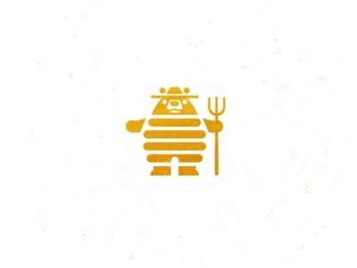 Honey Bear, design for a local all natural honey producer. Bee Farmer. #icon #logo #hive #honey #bear