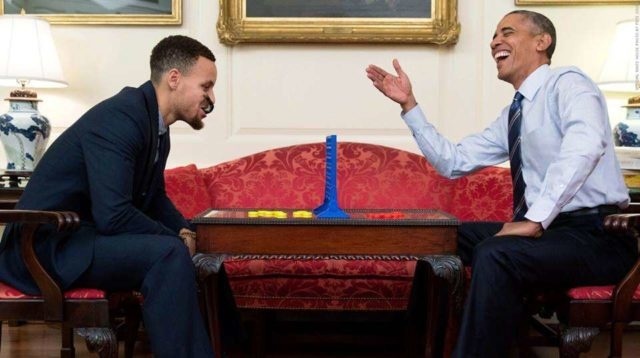 Stephen Curry and Barack Obama