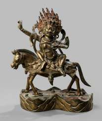 Partially fire-gilded Bronze of Shri Devi