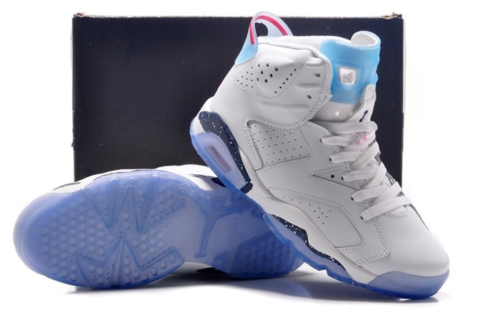 Nike Air Jordan Retro 6 Vi Mens White New Purple