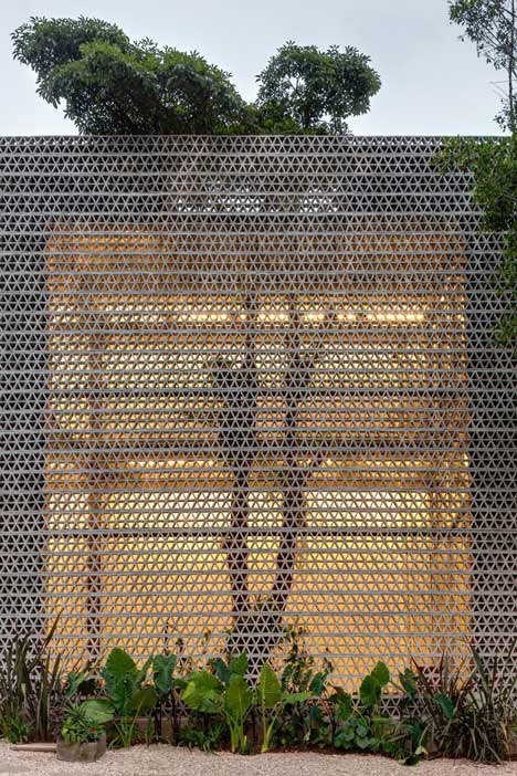 Perforated concrete walls encase La Tallera gallery by Frida Escobedo
