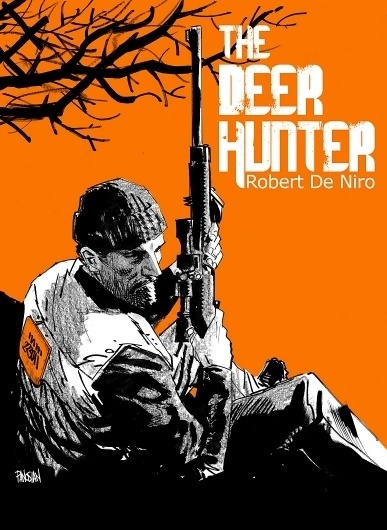 The Deer Hunter by *urban-barbarian on deviantART #deer #illustration #orange #hunter