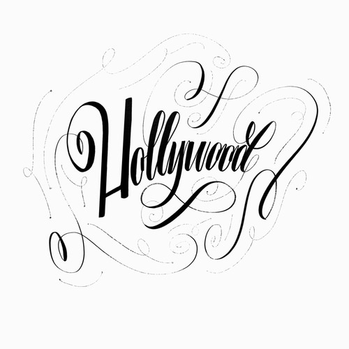 Hollywood Citylogo | @spencerventure | spencerventure.com #lettering #handdrawn #logo #letterforms #penandink #ink #digital #blackandwhite