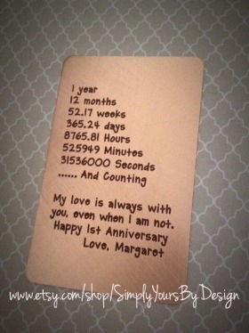 Copper Wallet Card Insert,Engraved Wallet Card,1st Anniversary Gift,Wallet Insert Card,Men's Anniver - wedding anniversary