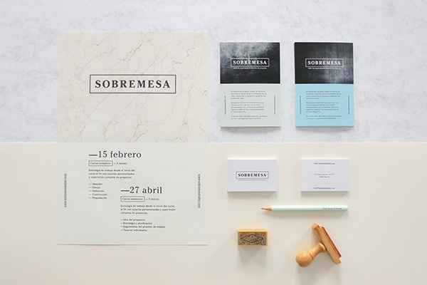 Sobremesa on Behance #corporativo #branding #identidad #workshop #sobremesa #etxeberria #academy #naranjo #architecture #textures #stationery #logo #madrid #miguel #naranjoetxeberria #diego #naranjo—etxeberria #spain #direction #art #taller