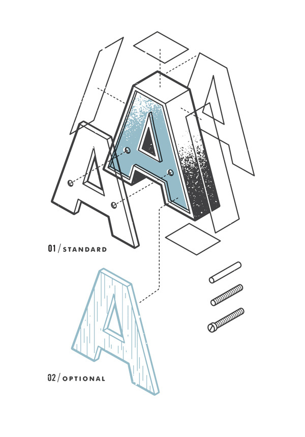 The Exploded Alphabet — the Design Office of Matt Stevens Direction + Design + Illustration #alphabet #letters