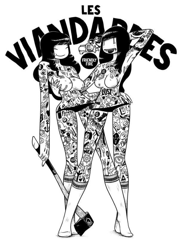 Les Viandardes are back, tee shirt for the Dudes Factory #illustration #mcbess