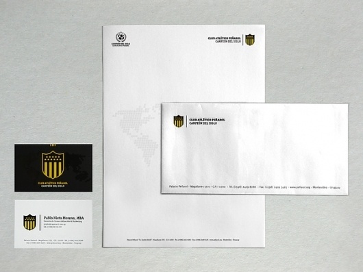 Branding Club Atlético Peñarol on the Behance Network #montevideo #uruguay #papeleria #bicco #tarjeta #fabian #personal #pearol