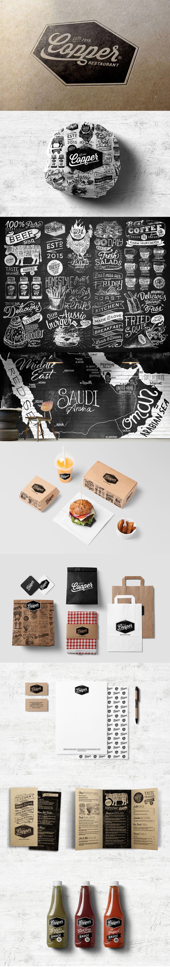 Brand Identity for Copper Restaurant. Alexramonmas Studio Design