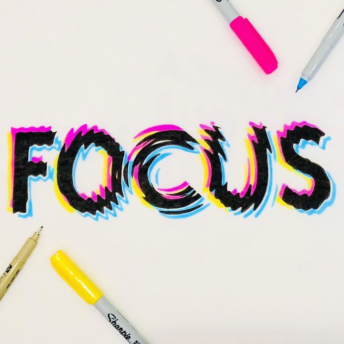 “Focus” hand drawn typography by Jenna Bresnahan