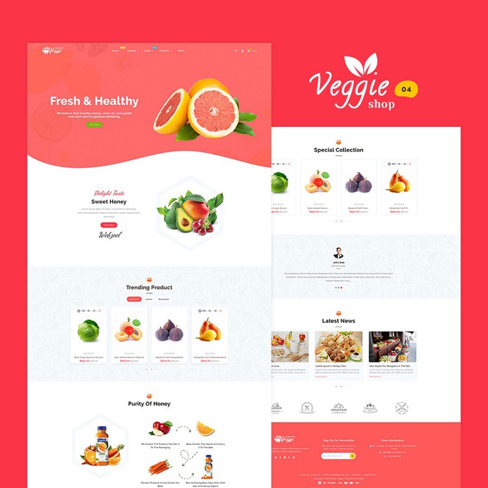 #Veggie #Organic #Grocery - #Shopify Multi-Purpose Responsive #Theme | #TemplateTrip #eCommerce #Website #Design