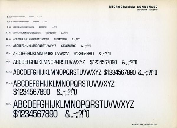 Microgramma type specimen #type #specimen #typography