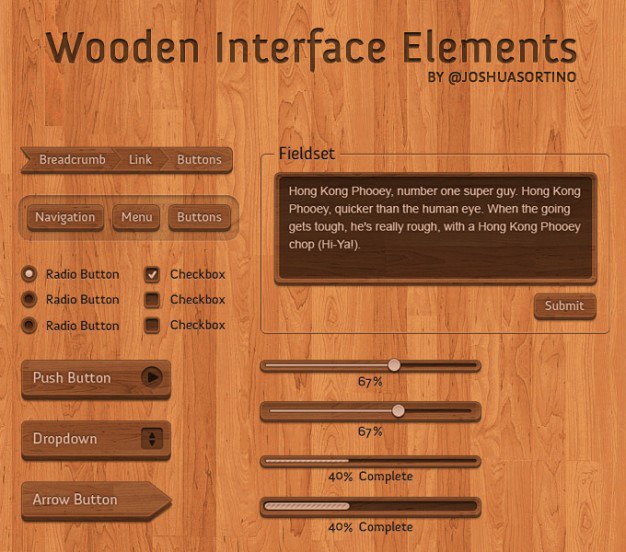 Psd ui elements wooden Free Psd. See more inspiration related to Elements, Ui, Psd, Wooden, Ui elements and Horizontal on Freepik.
