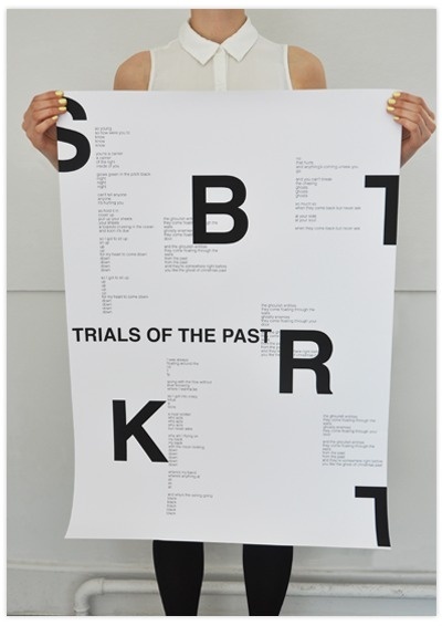 Kateland | Graphic Designer | Work #blackwhite #lyrics #poster #music #type #helvetica #typography