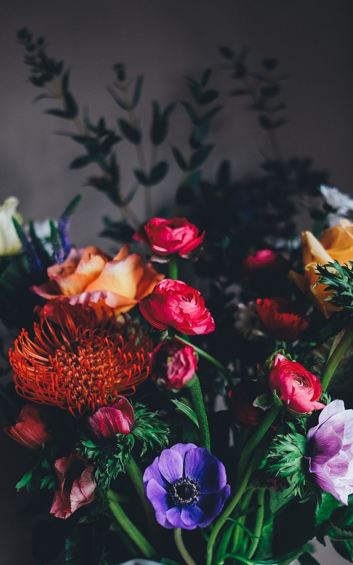 A collection of magnificent flowers of various colors and types