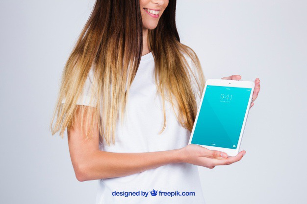 Mockup concept of woman looking at tablet Free Psd. See more inspiration related to Mockup, Business, Technology, Template, Woman, Girl, Presentation, Mock up, Tablet, Modern, App, Display, Business woman, Screen, Female, Young, Device, Up, Concept, Holding, Showcase, Stylish, Looking, Showroom, Mock, Presenting and Showing on Freepik.