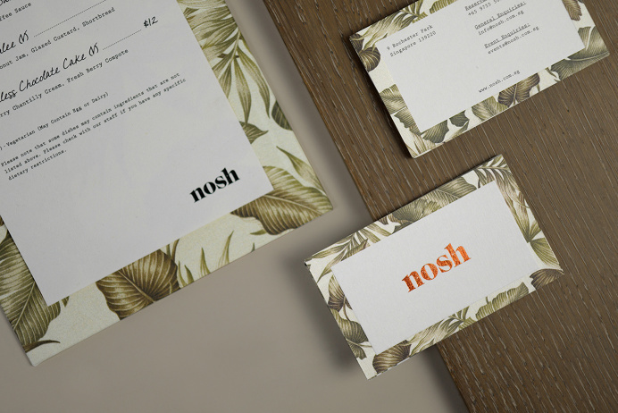 Nosh restaurant corporate design logo logotype branding identity deluxe luxury bar by Darling Visual Communications singapore mindsparkle ma