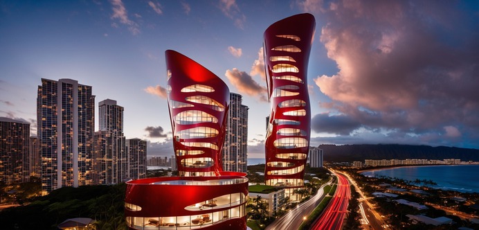 Mixed use Towers design, urban renewal in Hawaii, Moshe Katz Architect
מגדלים מעורבי שימושים  עיצוב ותכנון מגלי יוקרה משה כץ אדריכל