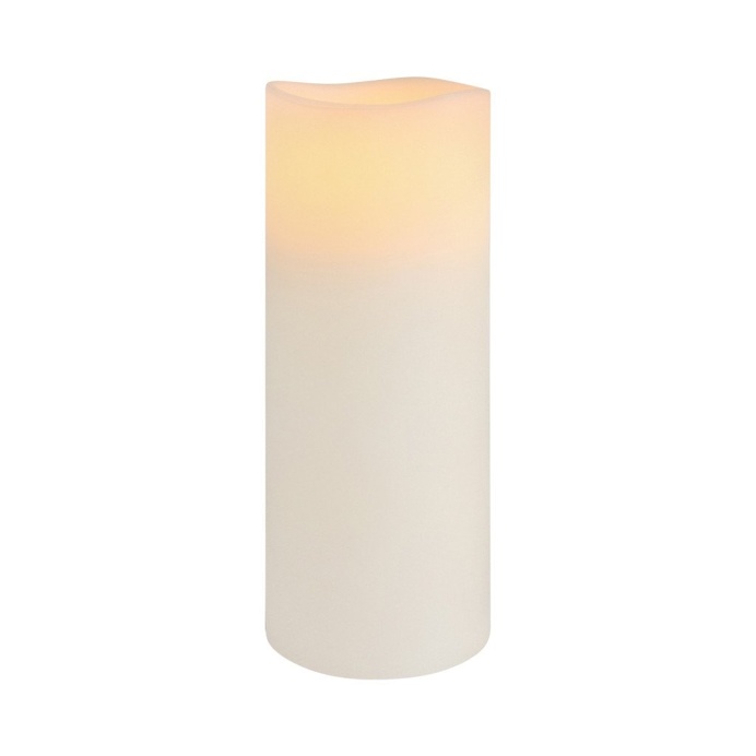 Nordic White Smooth Wax LED Flameless Candle, 8 x 20 cm