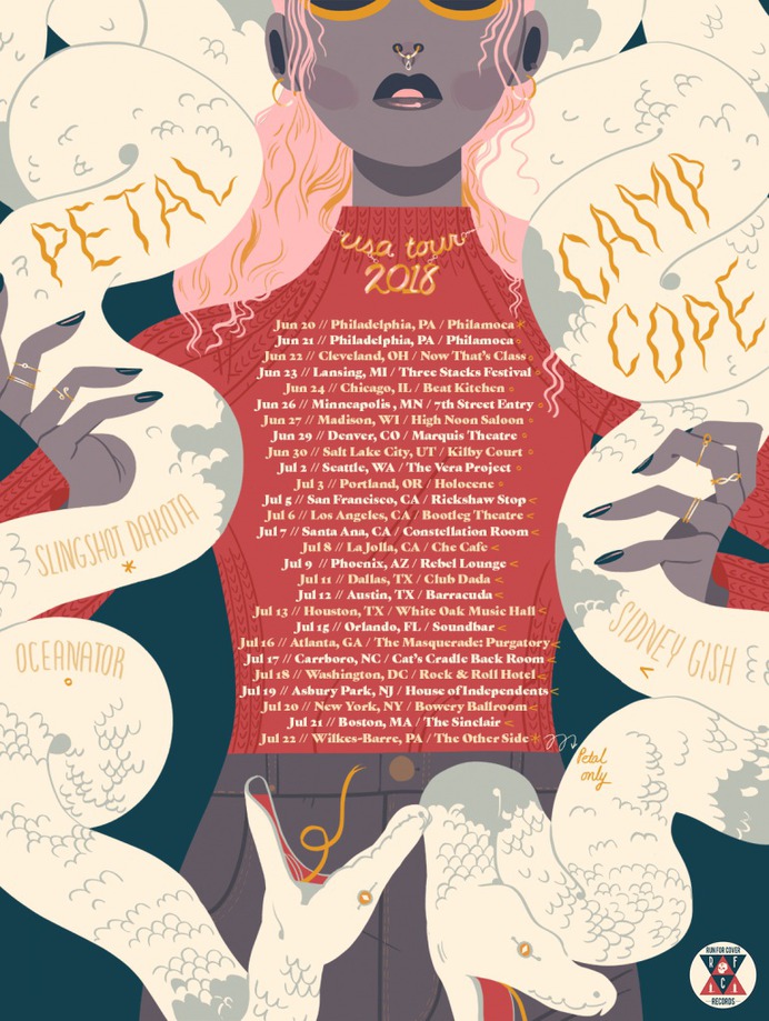 Petal & Camp Cope 2018 USA Tour Poster