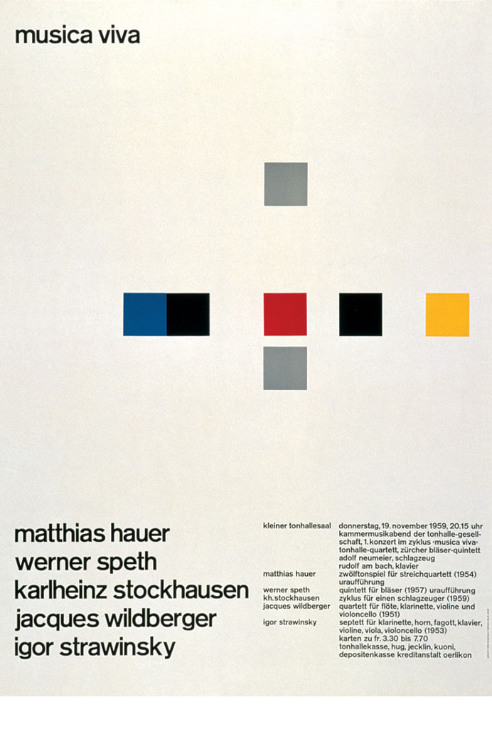 Josef Müller-Brockmann MUSICA VIVA KLEINER TONHALLESAAL 1959 [ 127CM X 90CM ] via www.blanka.co.uk