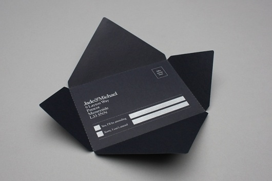 John Barton #modern #invitation #blackwhite #laser cut #screenprinted