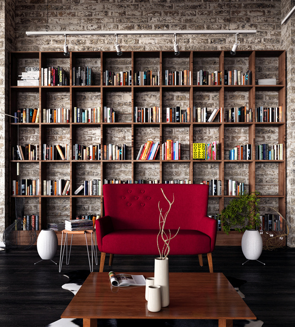 CJWHO ™ (Industrial Loft by Ilija Todorovic Project we...) #red #design #books #interiors #wood #architecture #bookshelf #luxury