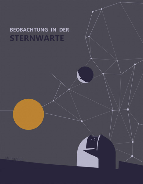 Minimalistic poster for a observatory visit