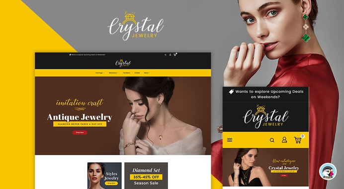 #Crystal - #Jewelry & #Imitation Store #Prestashop #Responsive #Theme | #TemplateTrip #eCommerce #Website #Template