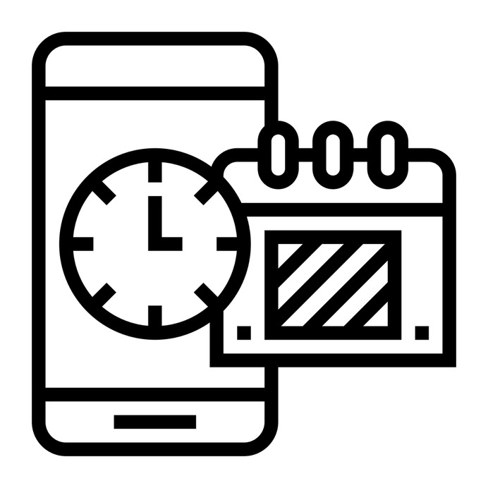 See more icon inspiration related to calendar, date, smart, time, time and date, Deadlines, deadline, electronics, communications, smartphone and business on Flaticon.
