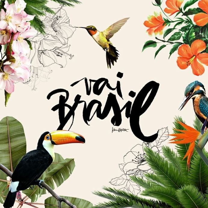 Brasil ! by Karen Hofstetter #script #hummingbird #floral #illustration #brush #typography