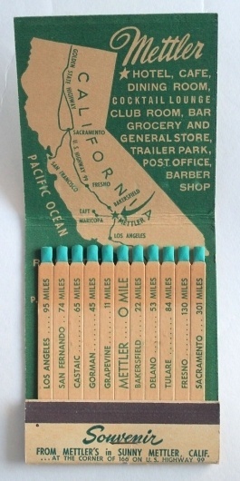 Giant Feature Matchbook Souvenir Mettler by albrechtsantiques #souvenir #map #vintage #matchbook #hotel