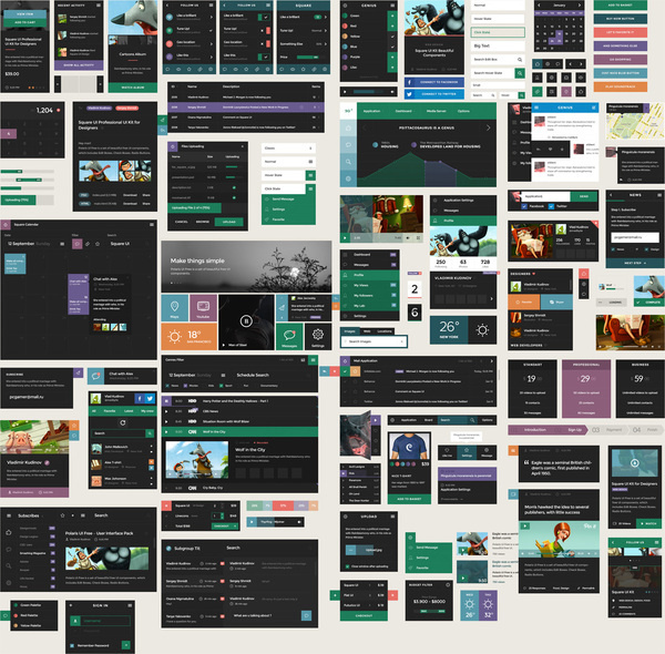 Square UI #flat #design #ui