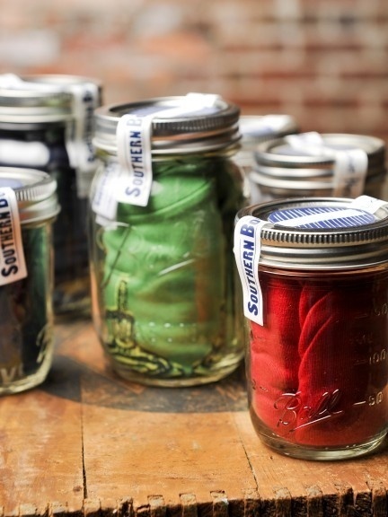 Creative packaging, t shirts packed in jars
