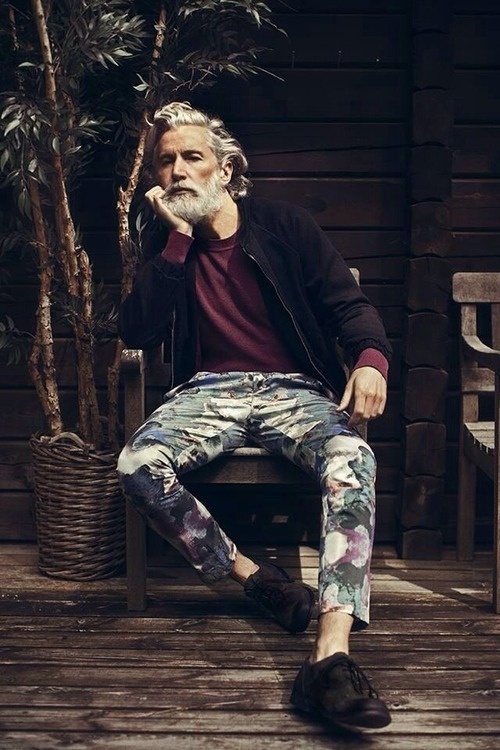 Man in Pink | Flora Pants #fashion #man #beard