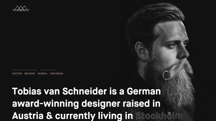 Excellent branding site that is Bold, straightforward and effective. The use of negative space to draw attention to his personal brand is ju