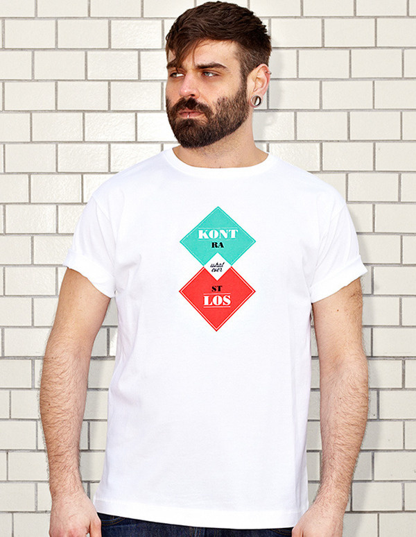 NATRI - KONTRASTLOS - contrastless - white t-shirt - men #rectangle #modern #print #design #shirt #minimal #fashion #type #layout #typography