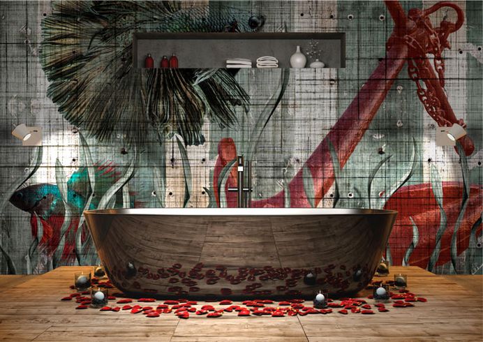 Wall Covering Suitable to Bathrooms - InteriorZine #bath #interior #decor