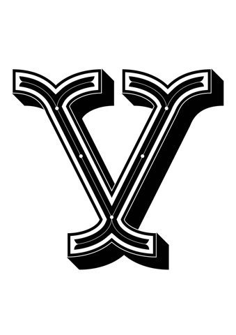 V of Virgulillas by AdriÃ Molins #western #serif #black #virgulillas #type #molins #typography