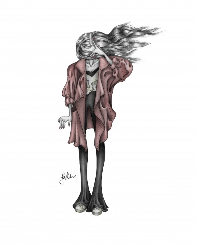 #fashionillustration #illustration #hoodie #model #girl #woman #pink #jacket #colors #sketch #jazzpants #graphite #sneakers #hair #painting
