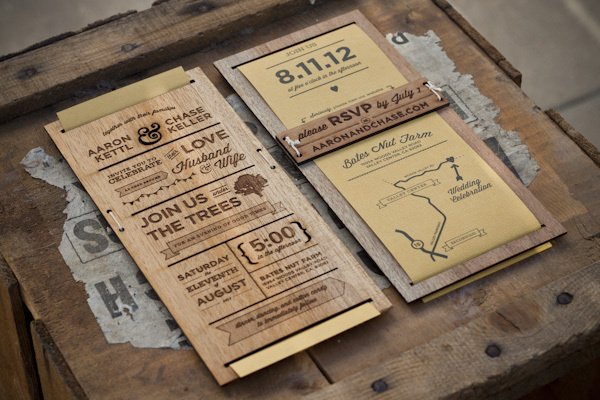 Wedding Invitation on the Behance Network #wood #print #invitation