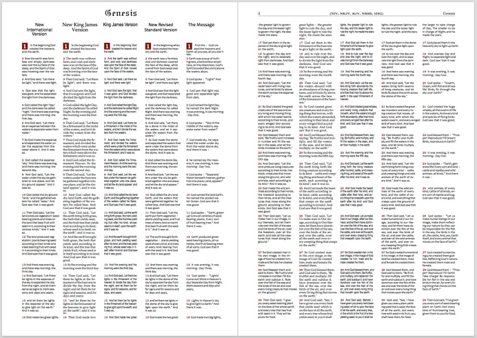 Five English Super Parallel Bible