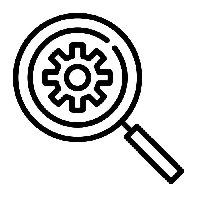 See more icon inspiration related to gear, magnifying glass, search engine, cogwheel, loupe and Tools and utensils on Flaticon.