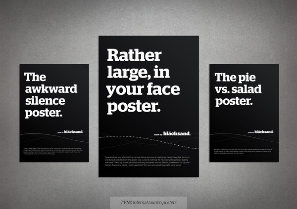 Best Awards TVNZ Blacksand. / Blacksand #poster #branding